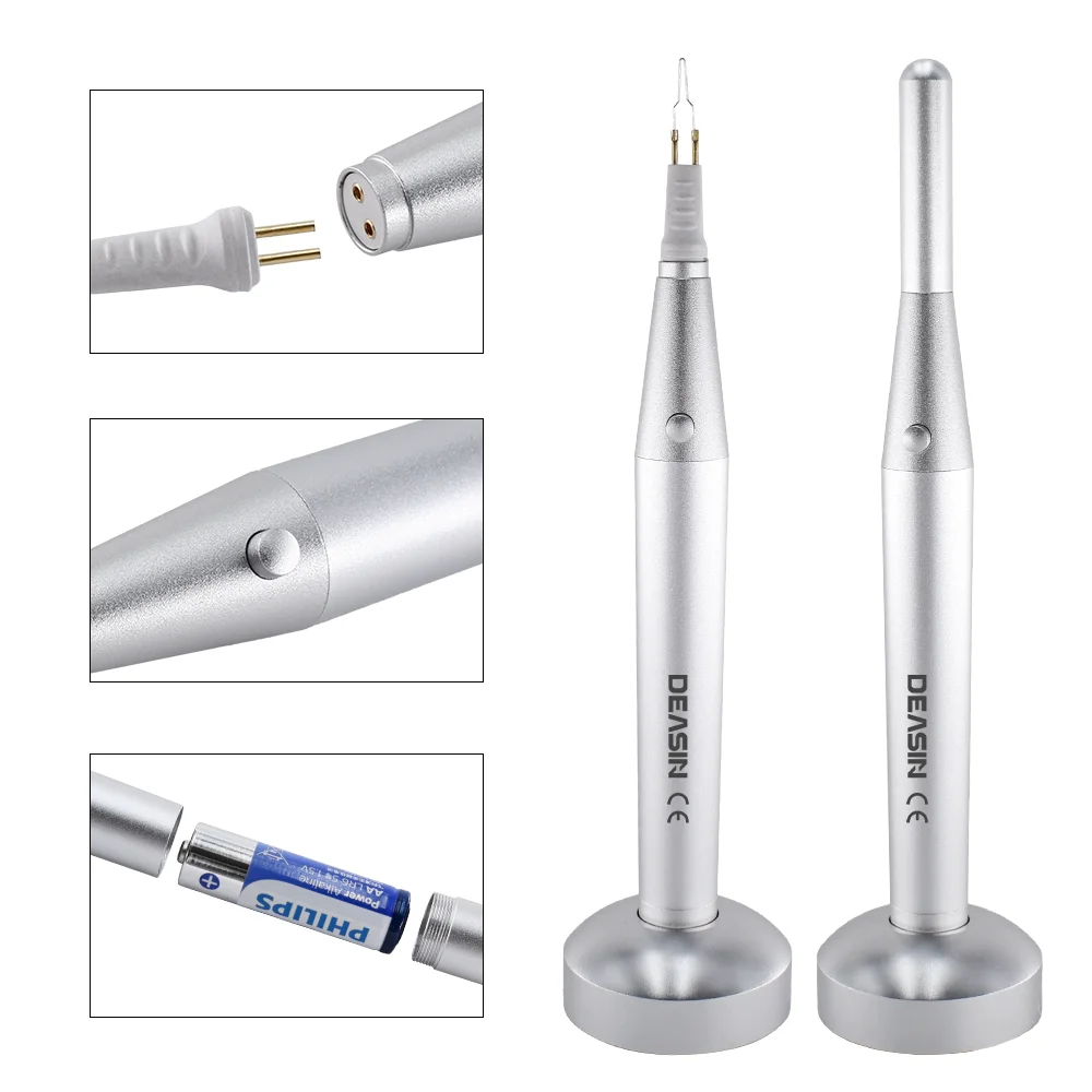 New 8 Tips Dental Gutta Percha Cutting Heated AA Battery Removable Model Teeth and Gum Cutter Electrocoagulation Hemostatic Pen