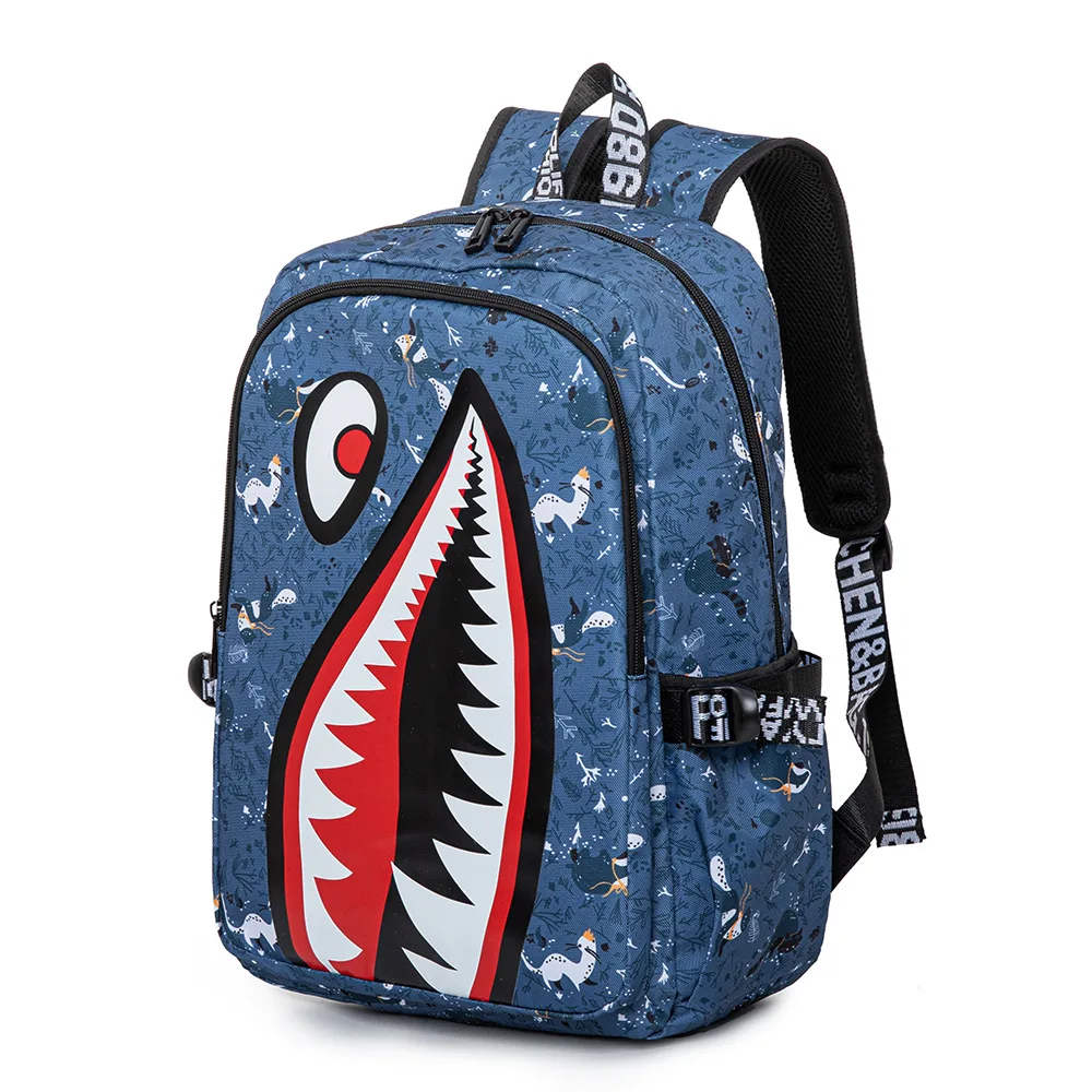 

Рюкзак Oxford Shark, школьная сумка большой вместимости для учеников начальной школы, уникальный простой дизайн, школьный рюкзак для мальчиков