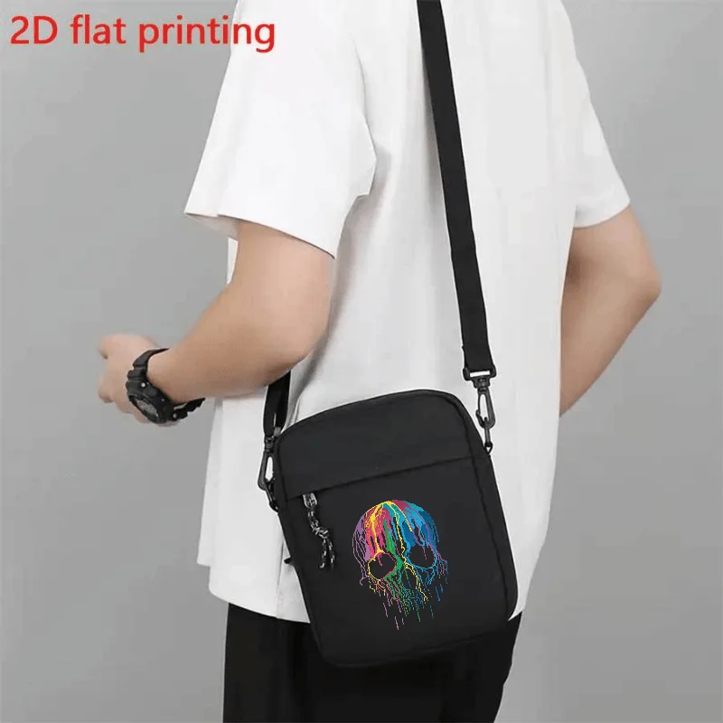 New Men Women Calacas Gothic Skull Print Mobile Phone Bag Funny Skeleton Small Crossbody Bags Unisex Shoulder Purses and Handbag