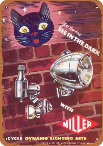 Metal Sign - 1956 Miller Bicycle Lights - Vintage Look Reproduction