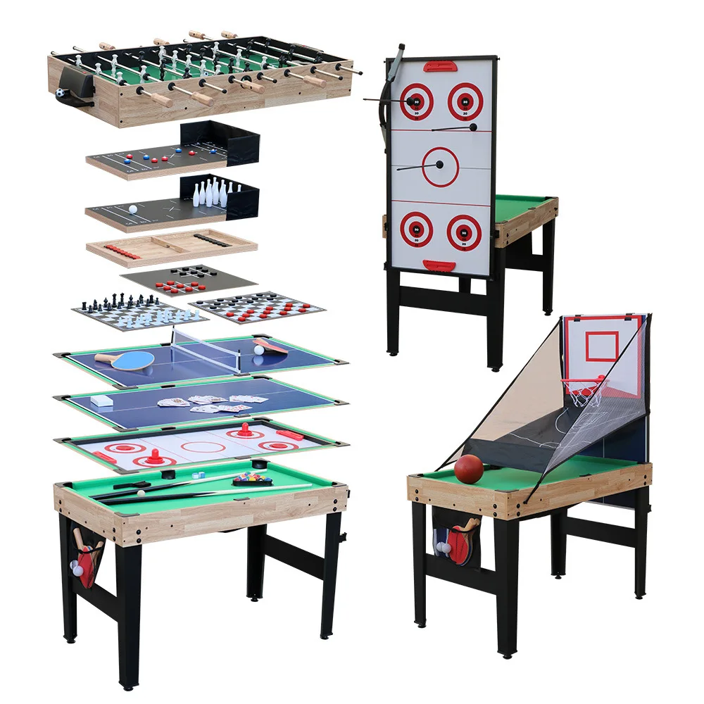 High Quality 13-in-1 Multi-Function Wooden Game Table for Home & School Puzzle Games Factory Wholesale Cross-Border Hot Seller