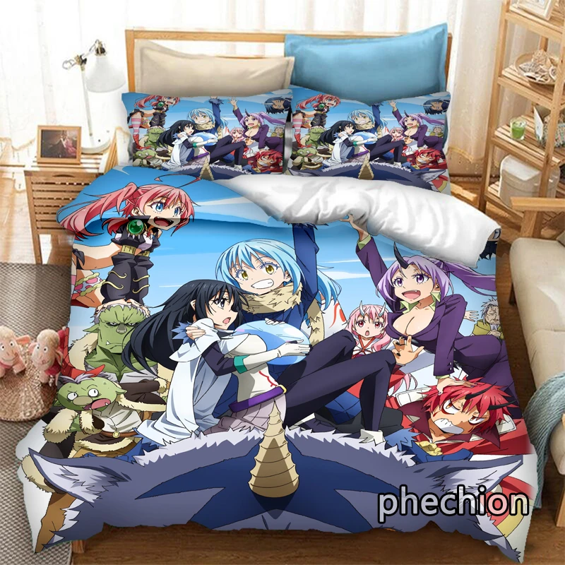 phechion That Time I Got Reincarnated as a Slime 3D Print Bedding Set Duvet Covers Pillowcases One Piece Comforter Bedding K282