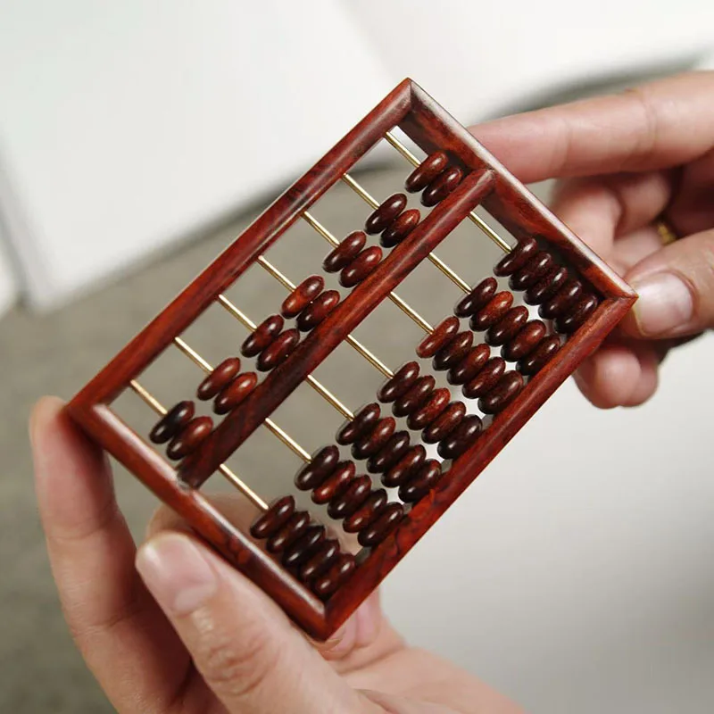 lobular red sandalwood abacus hand handle tenon and mortise structure mahogany handmade plate play desktop small ornament gift