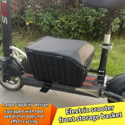 Electric Scooter Front Basket Pedal Middle Storage Basket with Inner Bag Large Capacity Pet Basket Electric Scooter Accessories