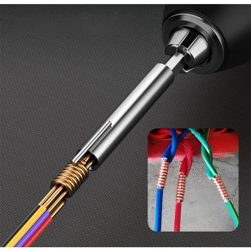 Electrician Wire Twisting Tool, Quick Wire Splicing Connector, Extended Hexagon Shank Automatic Wiring Terminal