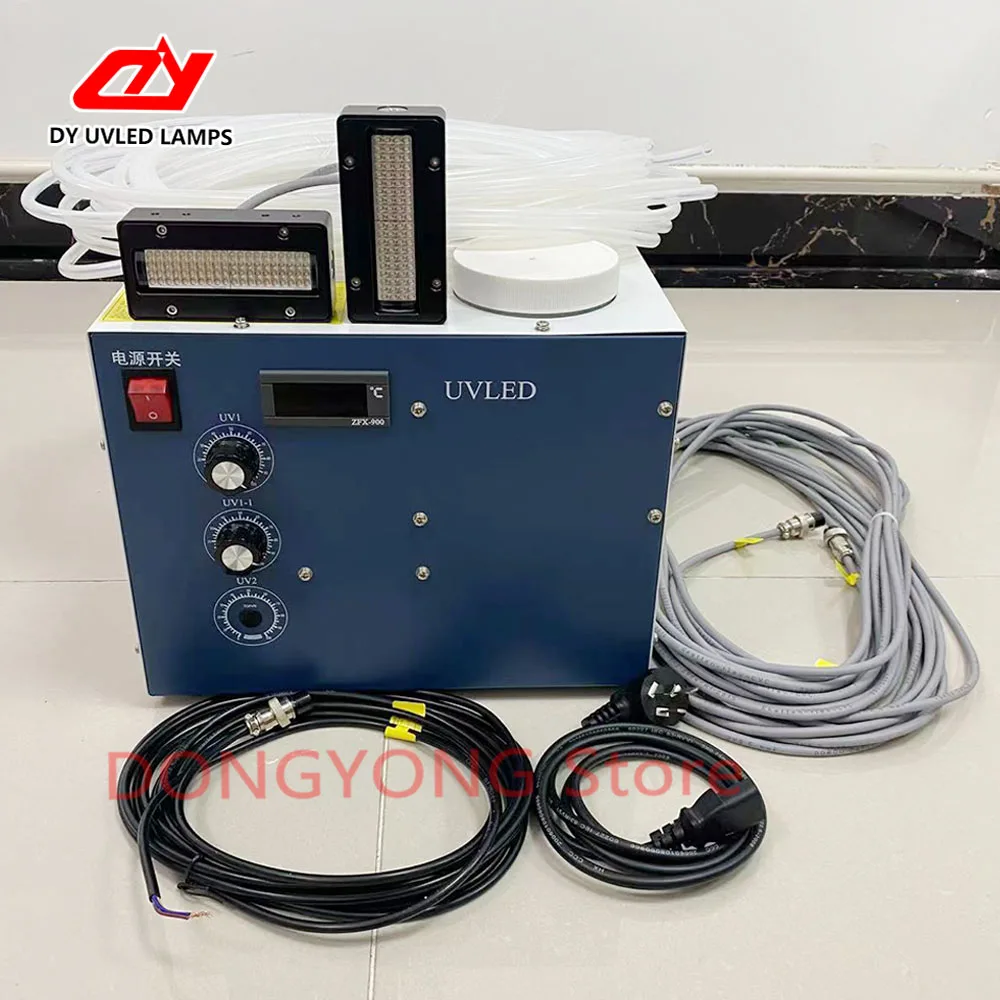 

Water cooling System UV LED Lamp UV Ink Curing light 80mm*20mm area for Drip glue/drip plastic PVC figurine Resin curing 395nm