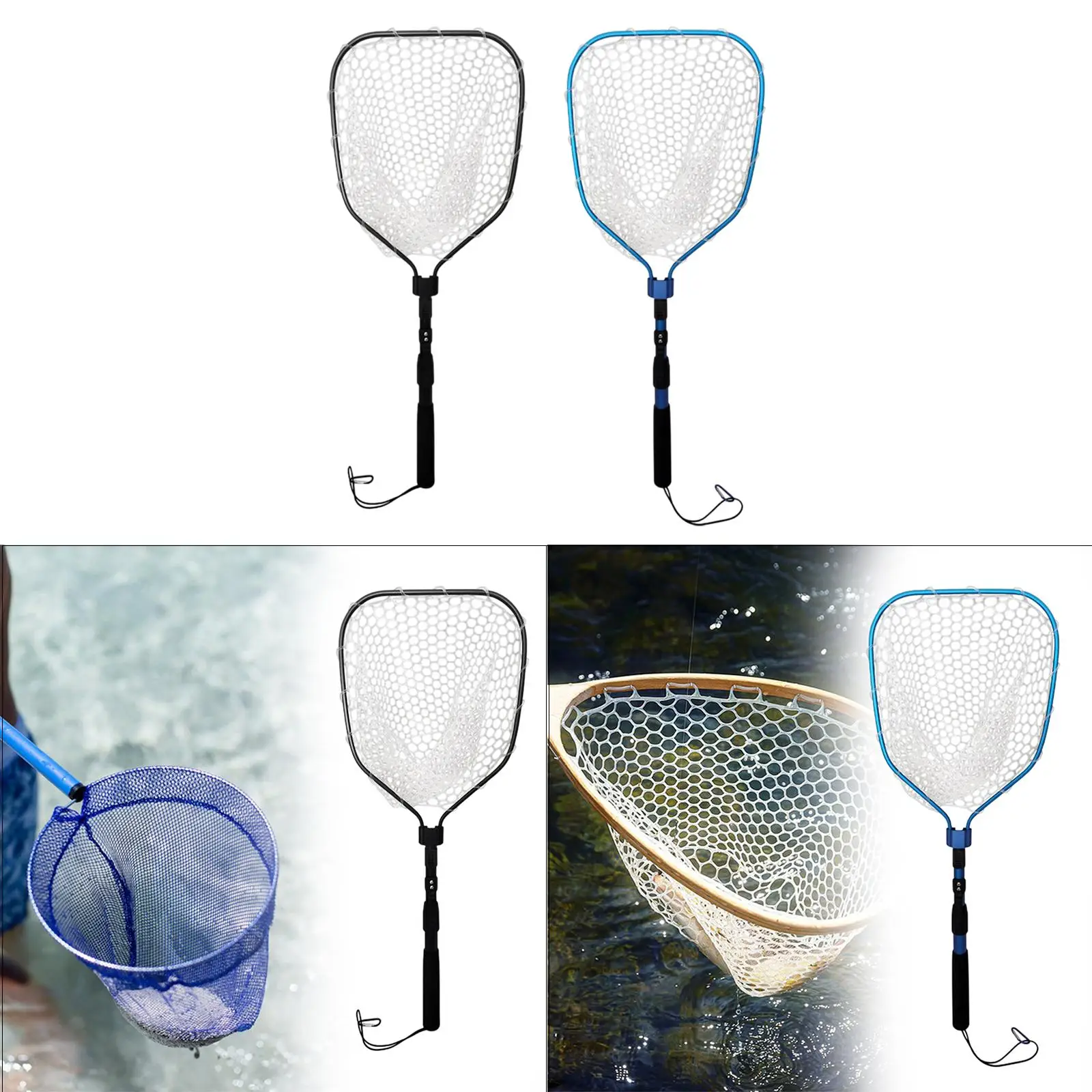 

Portable Folding Fishing Landing Net Folding Fishing Net Tool Aluminum Alloy Rod for Freshwater Fishing Enthusiasts Children