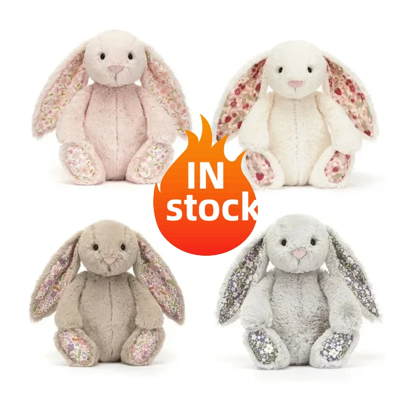 

2026 IN stock Bonnie Rabbit Plush Toy with Floral Ears Kawaii Stuffed Doll Soft Sofa Cushion Kids Birthday Gift Room Decor