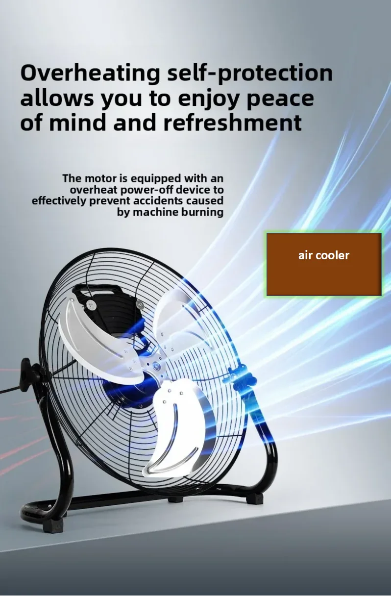 220V Powerful Floor Fan Industrial High Power Silent Big Airflow Home Construction Site Use Pili Floor Fan LYH
