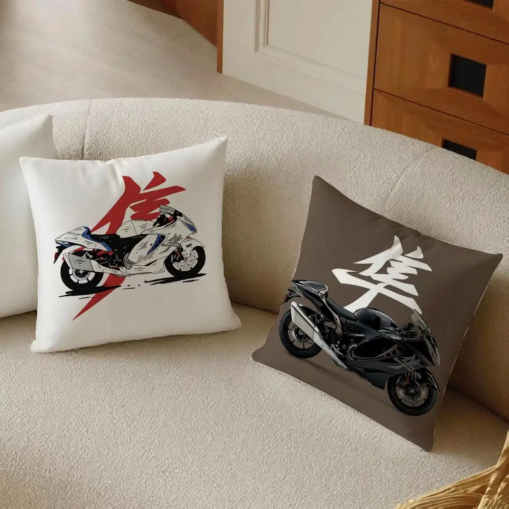 S-Suzuki Hayabusa Cushion Cover Daily Washable Linen Pillowcase Soft  for Sofa Bed Home Room Decor