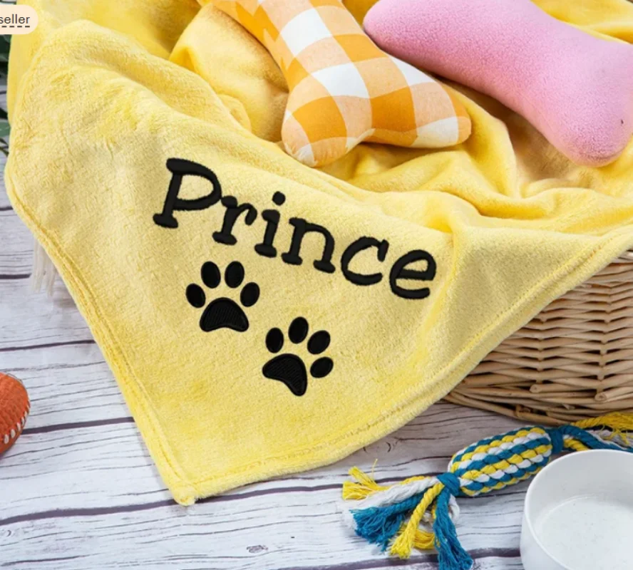 Custom Dog Blanket, Personalized Dog Blanket, Cat Blanket, Dog Lovers,Pet Name Blanket, Embroidered Dog Blanket, Dog Mom Gifts