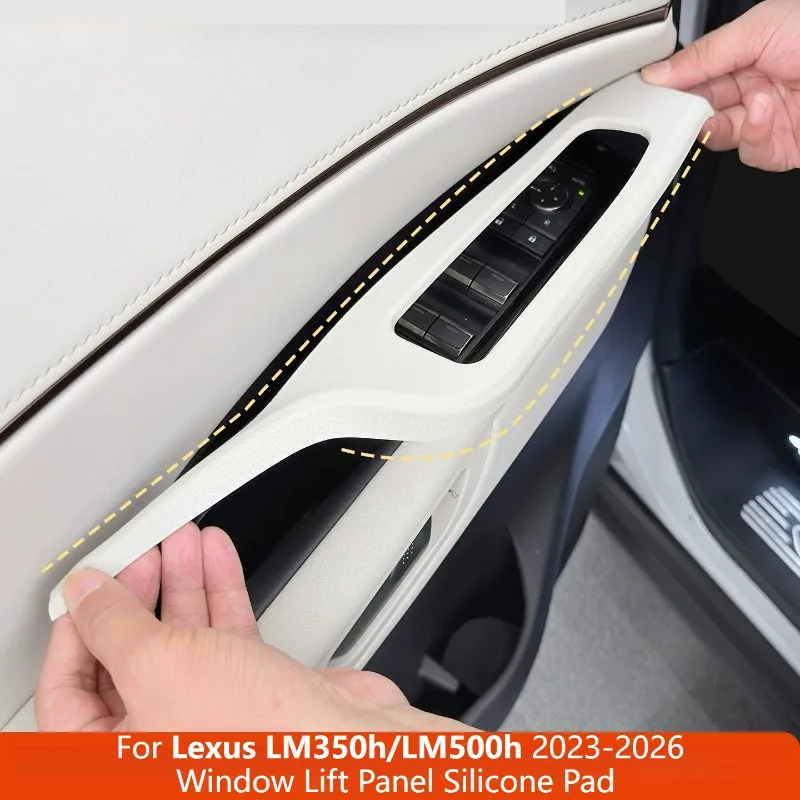 For Lexus LM350h/LM500h 2023-2026 Window Lift Panel Silicone Pad Door Protective Mat Precise Fit Interior Mod Car Accessories