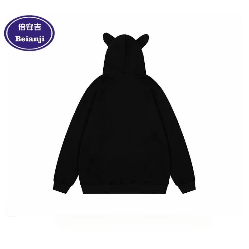 Beianji hoodie Fashion vintage leopard print patchwork autumn-winter design loose American men's and women's zipper coats