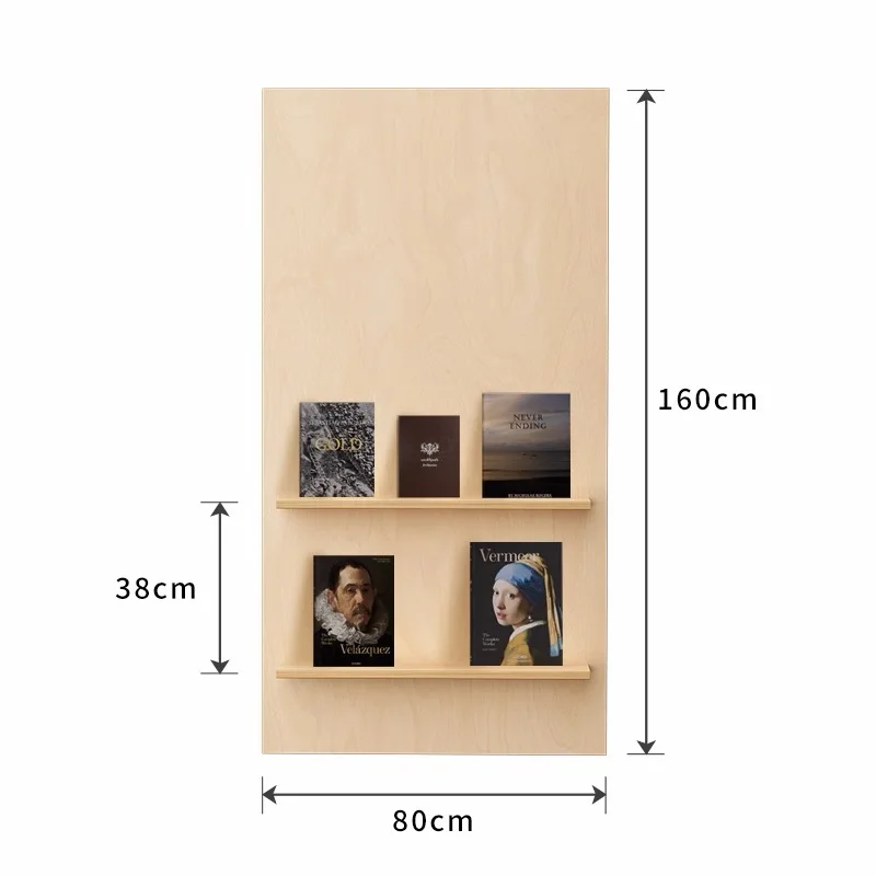 Solid wood floor-to-ceiling bookshelf Multi-layer storage newspaper storage bookshelf