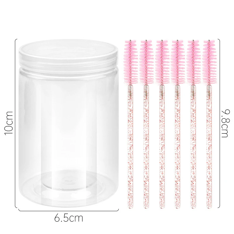 50Pcs Disposable Crystal Eyelash Brush Mascara Wands Applicator Eye Lash Brushes With Flask Case Eyelash Extension Makeup Tools