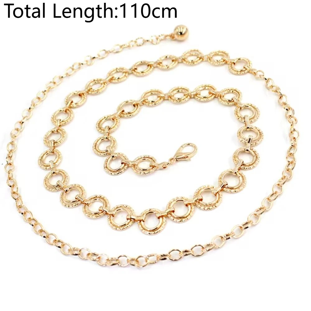 Bohemia Style Hollow Waist Chain Adjustable All-match Metal Waist Chain Sweet Elegant Chain Waistband Dress Decoration