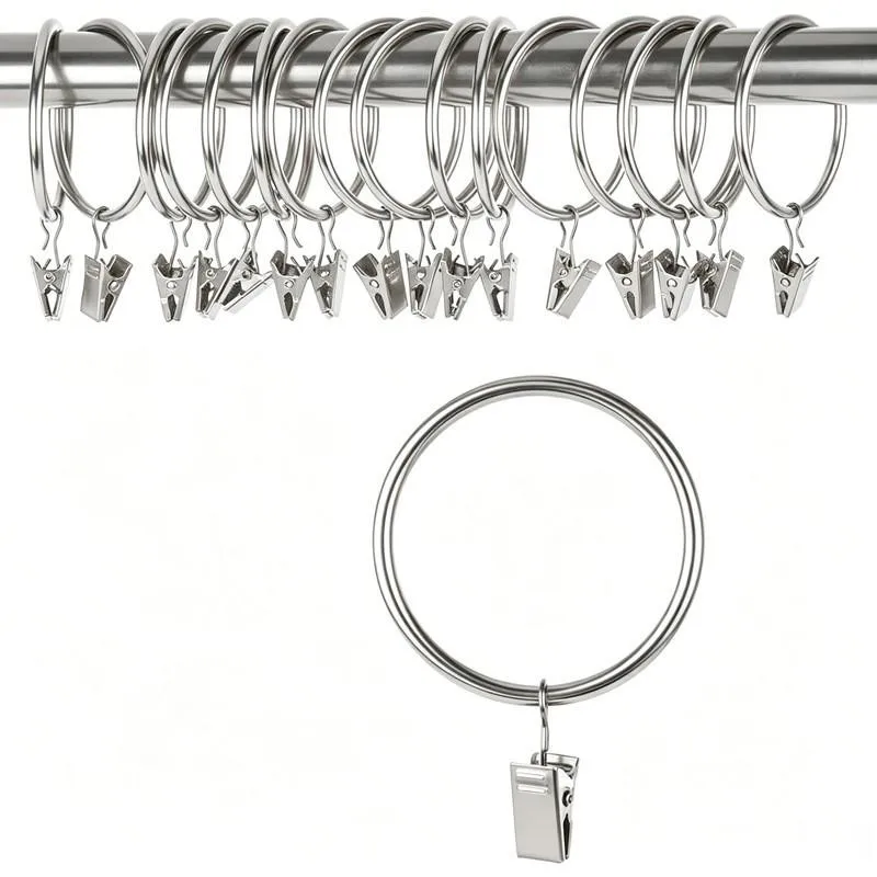 67 pcs 25mm Curtain Clip Rings with Sturdy Metal Ring, ideal for Bedroom Window Curtains and Living Room Drapery