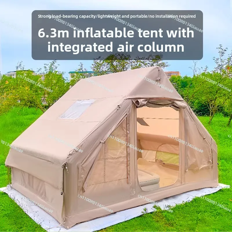 Outdoor Inflatable Tent Double Door Free To Build Wind-resistant Overnight Camping Big Tent with Bold Air Column