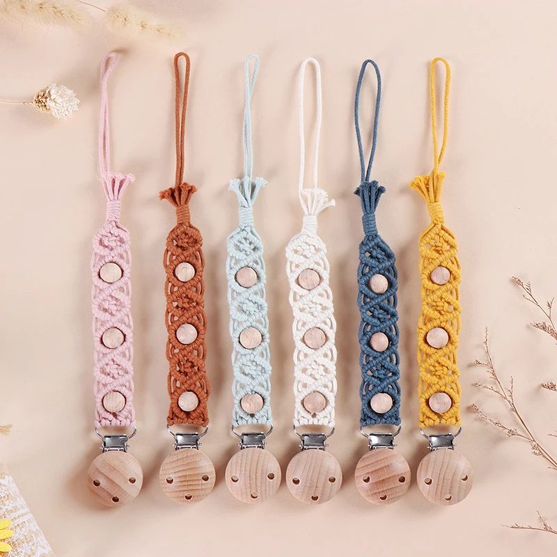 Nice Work Macrame Baby Hemp Pacifier Chain Handmade Cotton Braided Dummy Holder