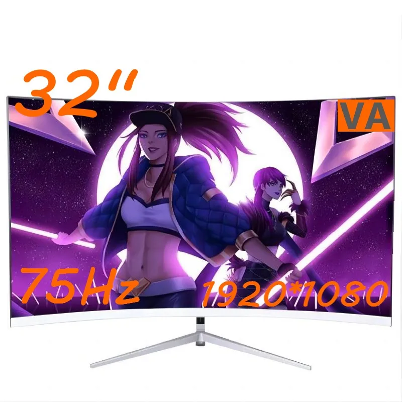 CHUBAN 32 inch 1K75Hz 2MS gaming computer display screen VA panel curved screen Freesync desktop LCD display screen FHD1920*1080