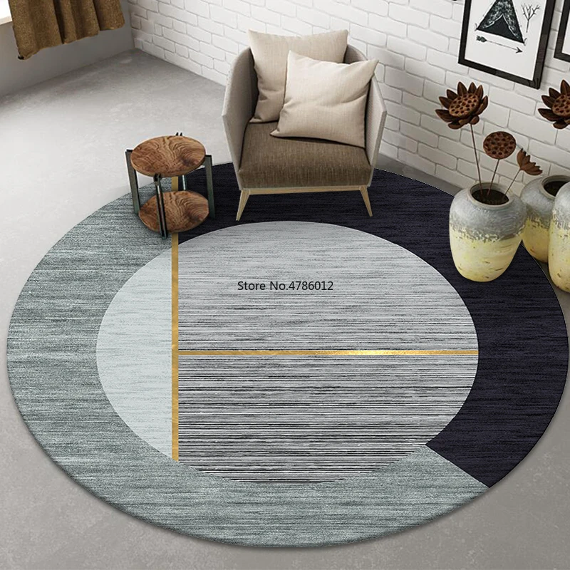 

Customizable Gold Diamond Velvet Round Carpet Computer Chair Swivel Chair Floor Mat Living Room Bedroom Bedside Blanket