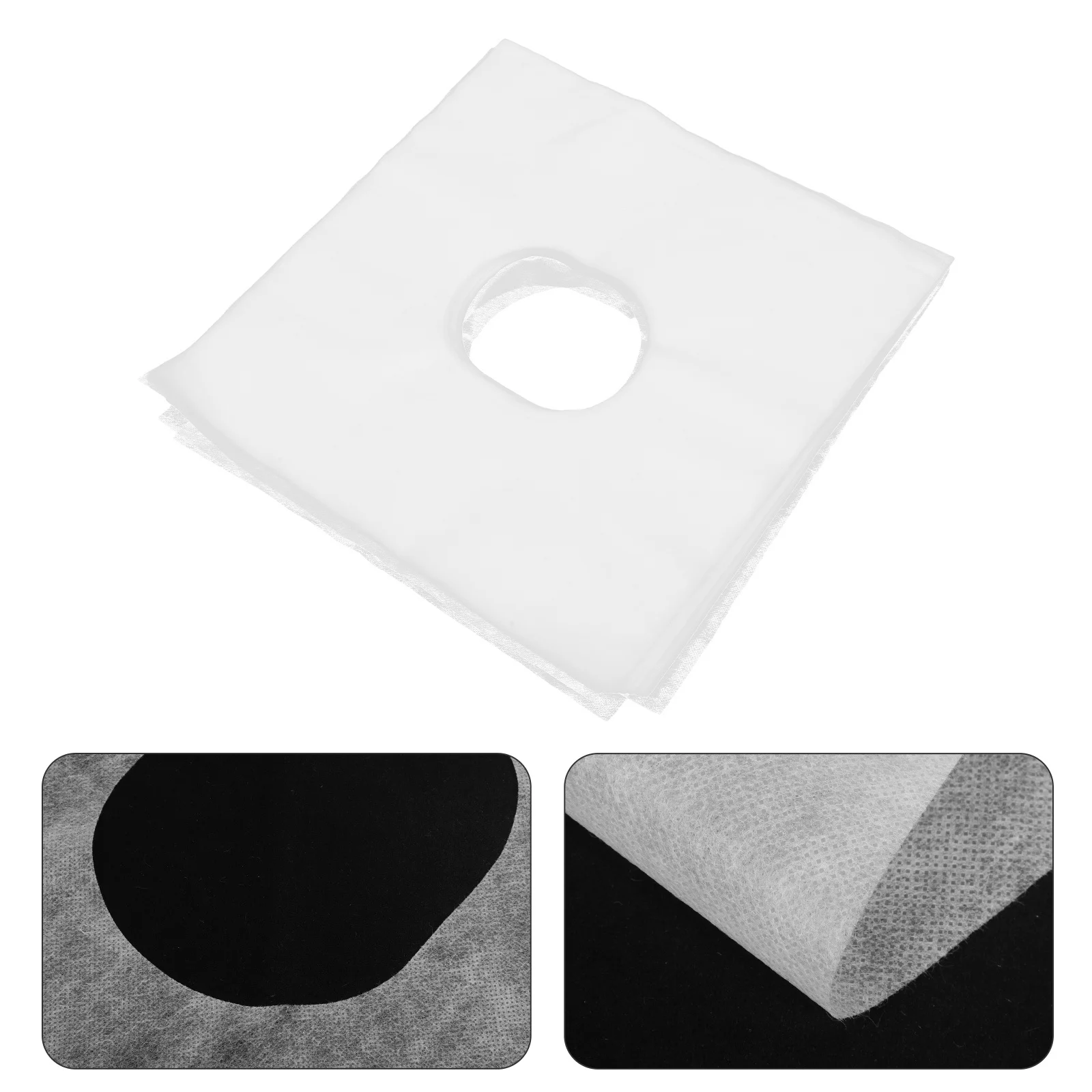 

100pcs Disposable Massage Face Rest Covers Soft Nonwoven Fabric Round Hole For Massage Tables Chairs Spa Salon Chiropractic