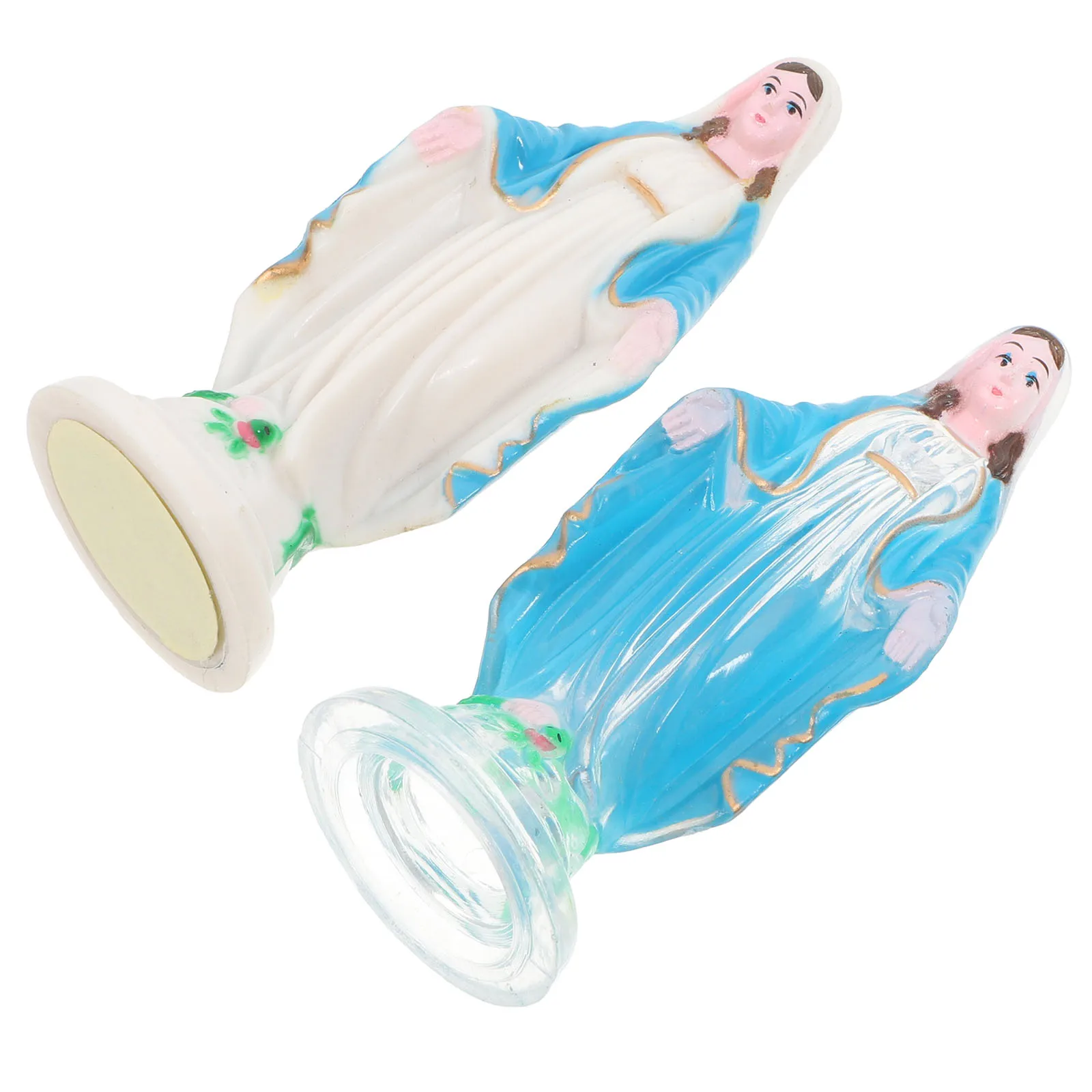 

2Pcs Statue Resin Craft for Church Decor Religious Ornament Desktop Decoration Virgin Mary Sculpture Spiritual Home