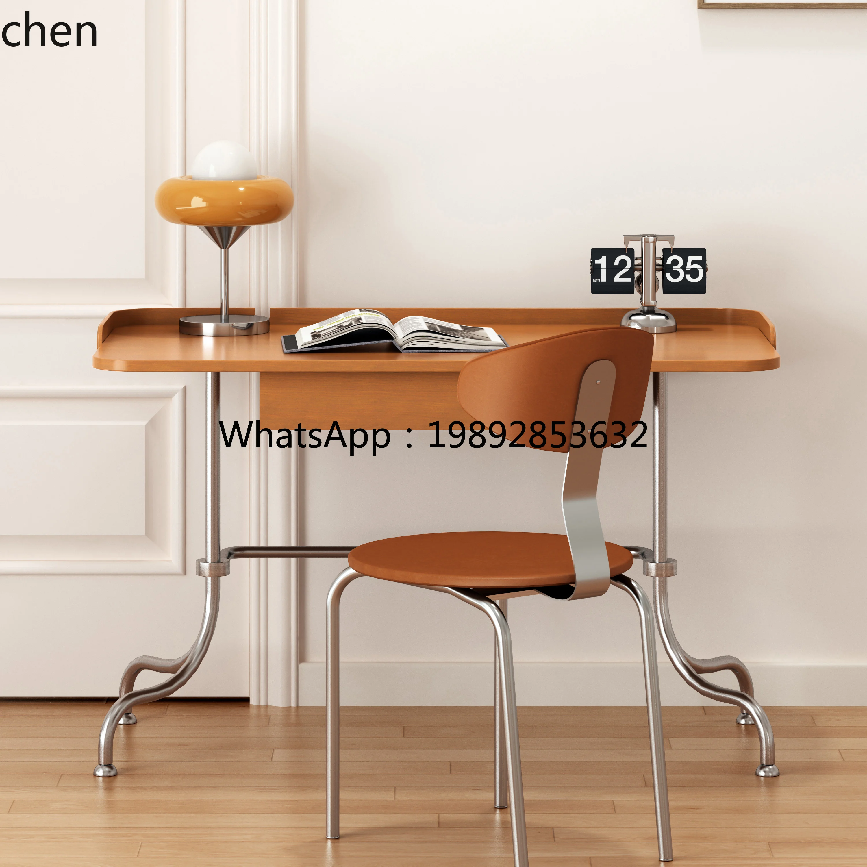 ZZ medieval style metal computer table light luxury writing desk table bedroom dresser household
