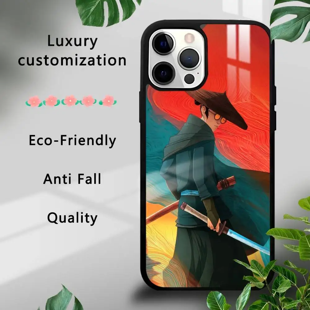 

Anime Samurai B-Blue E-Eye Phone Case For iPhone 16 15 14 13 12 11 Pro Xs Max Mini Plus Celulares Hard Funda