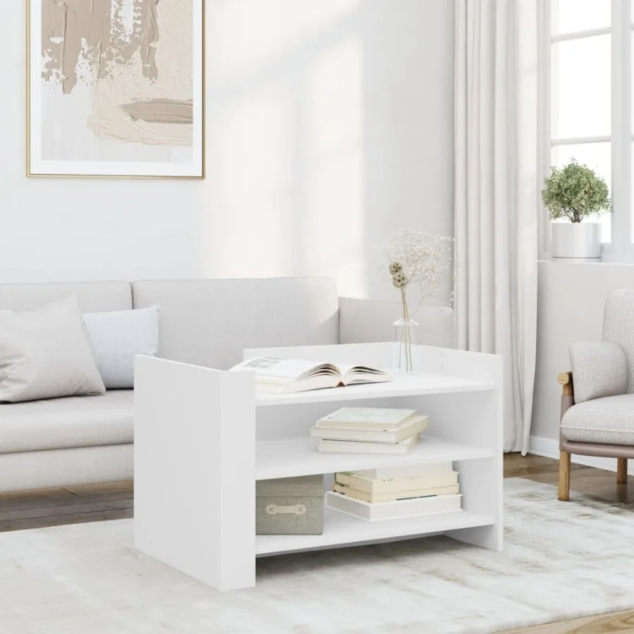 

Coffee Table White Engineered Wood Medium Coffee Table