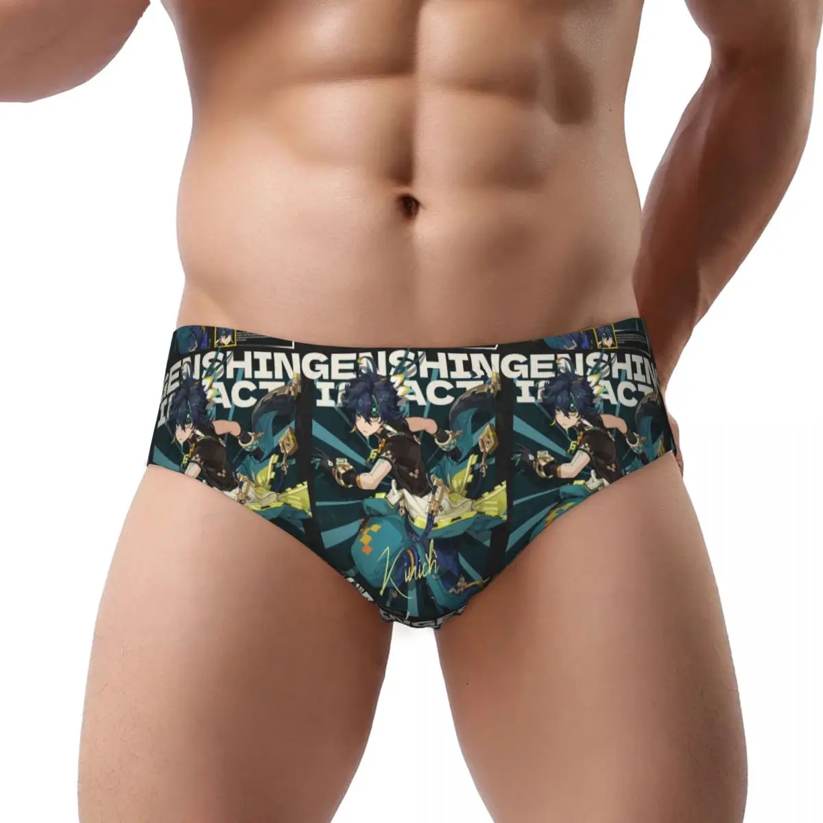 

Kinich Sunblast Genshin Impact Male Triangle Panties Ventilate Boxer Underpants Short Underwear for Homme Man Boyfriend Gifts