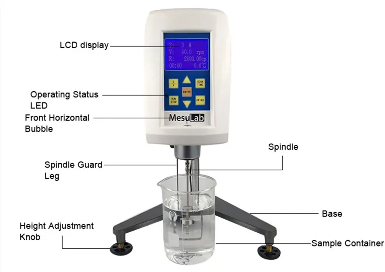 Hot with CE certificate and 1-2000000cp range NDJ 8S ink oil viscosity tester automatic kinematic digital viscometer