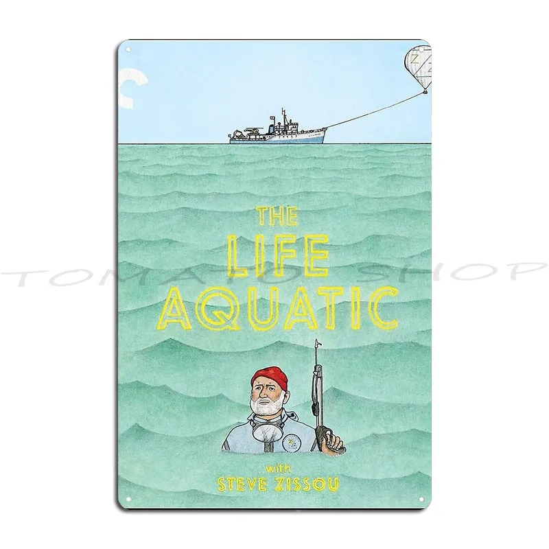 The Life Aquatic With Steve Zissou The Belafonte  Metal Plaque Garage Designing Retro Customize Printing  Tin Sign Poster