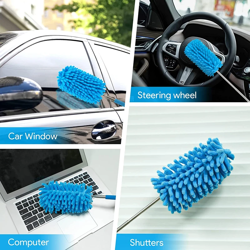 New Retractable Microfiber Duster Cleaning Brush Flexible Dust Cleaner Brush Cleaning Car Window Office Household Cleaning Tool