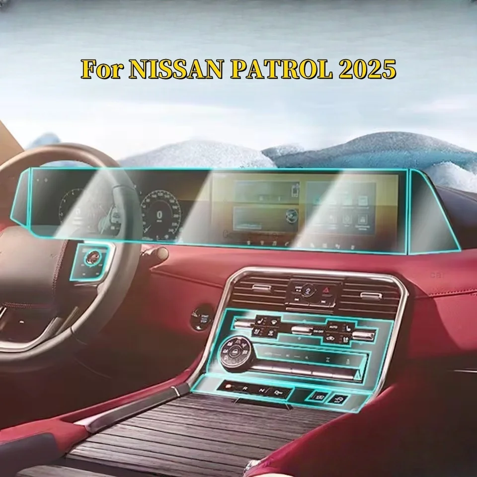 

TPU Transparent Protective Film For NISSAN PATROL 2025 Car Interior Central Control Navigation Panel Accessories Sticker