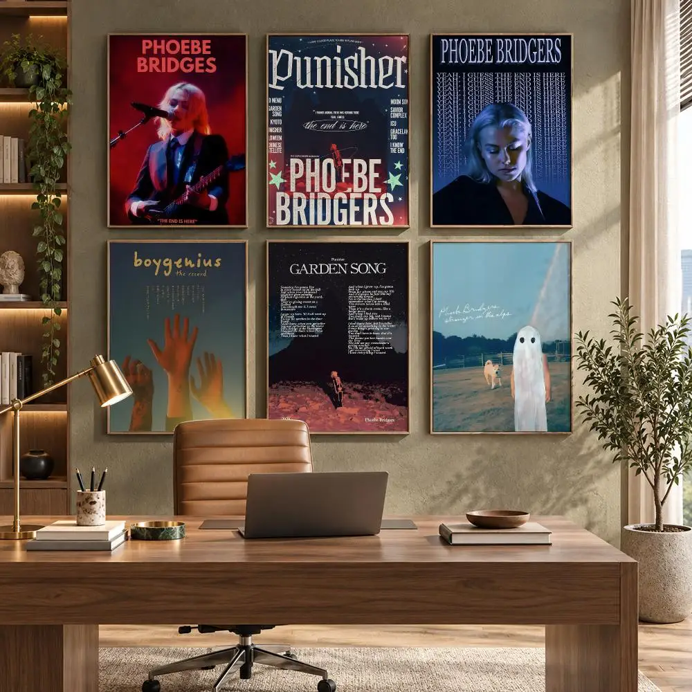 Phoebe Bridgers Indie Folk Singer Poster HD Waterproof Wall Decal for Study, Living Room & Garage, DIY Great Gift for Fans
