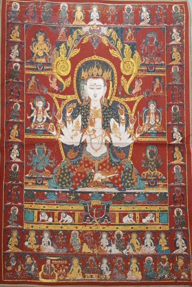 Collectible Traditional Tibetan Buddhism in Nepal Thangka of Buddha Paintings Buddhism Silk Brocade