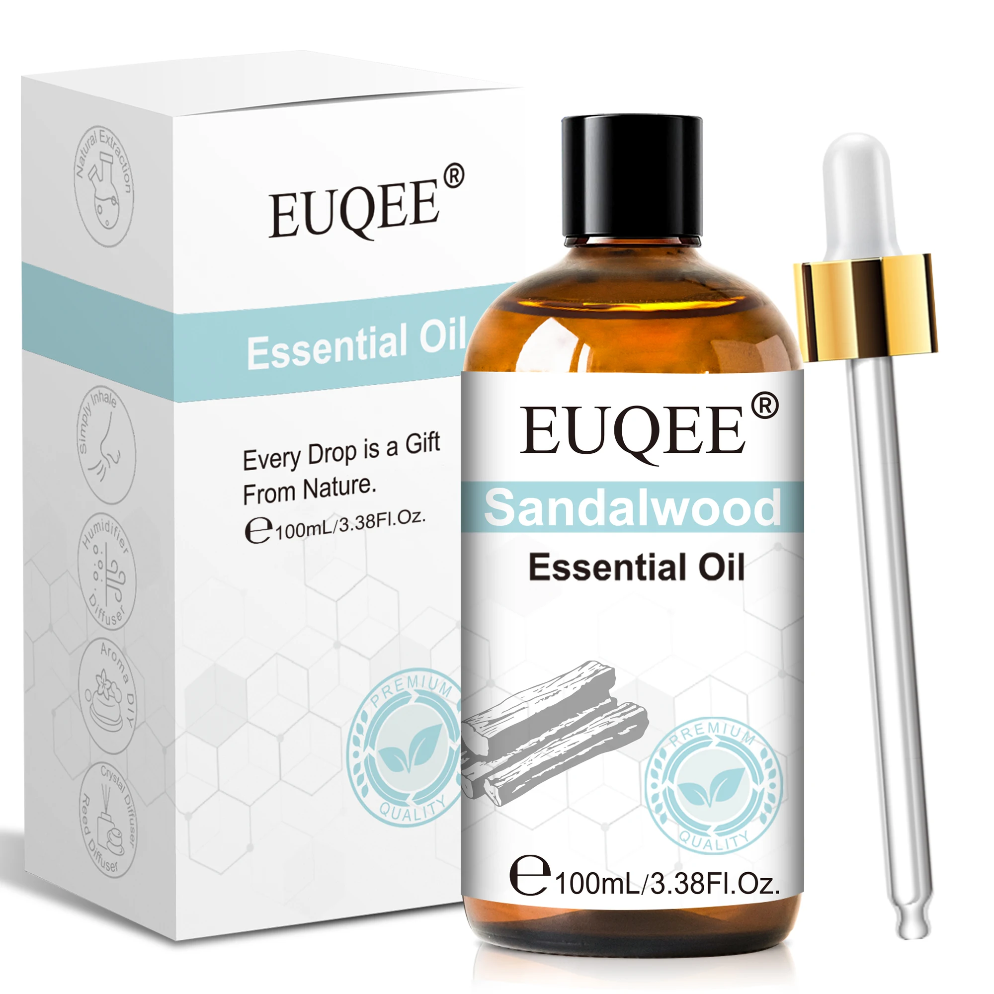 Ätherisches Öl 100 ml mit Pipette, Lavendel-Vanille-Essenzöl für Diffusor, Sandelholz, Bergamotte, Zitronengras, Duftöl, Geschenk