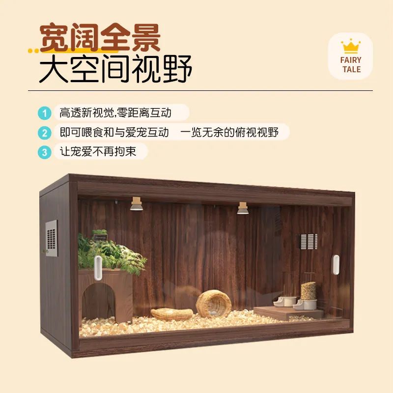 Rustin Chicken Breeding Box, Luxury Villa Parrot Dedicated Flat-Top Large Brooding Chick Constant Temperature Wooden Box