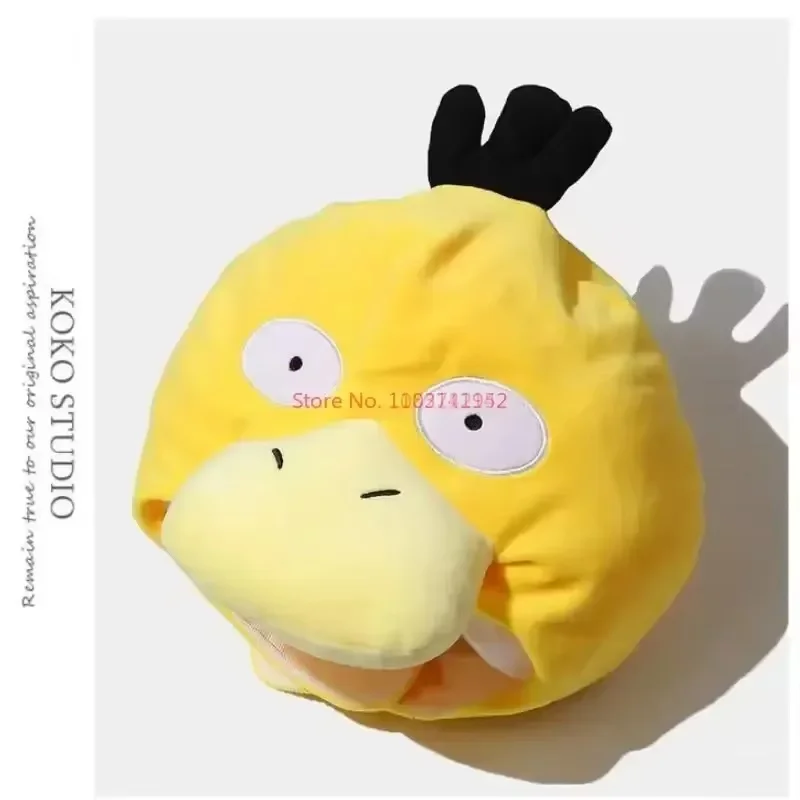 High Quality Anime Pokemon Psyduck Headgear Hats Anime Plush Doll Toy Daze Yellow Duck Stuffed Pillow Photo Props Festival Gifts