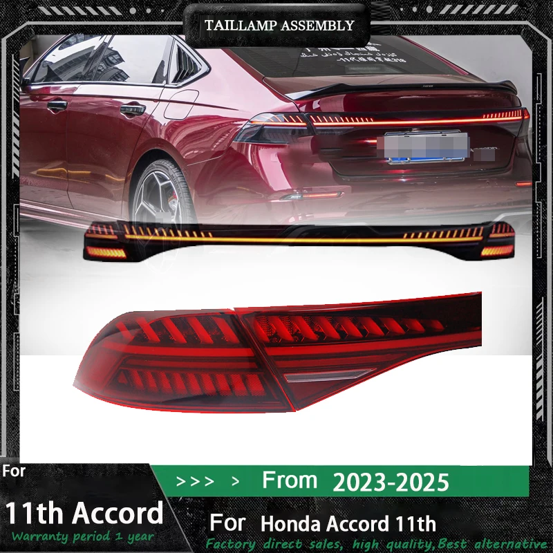 

For Honda Accord 2023-2025 Taillight 11th Gen LED Through Taillight Trunk light Eleventh Generation Car Rear Tail Lamp Accessory
