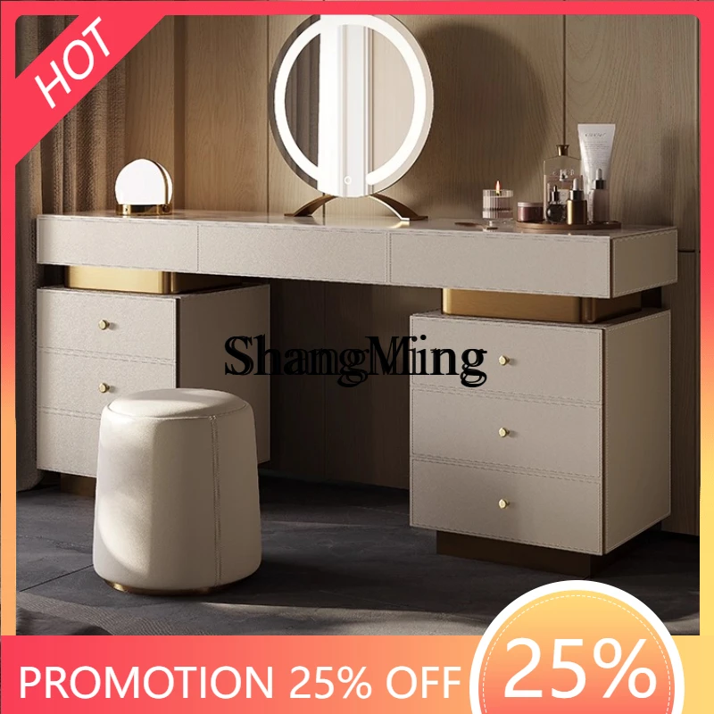 

FG Master Bedroom Modern Simple Saddle Leather Premium Slate Desk Dresser Integrated