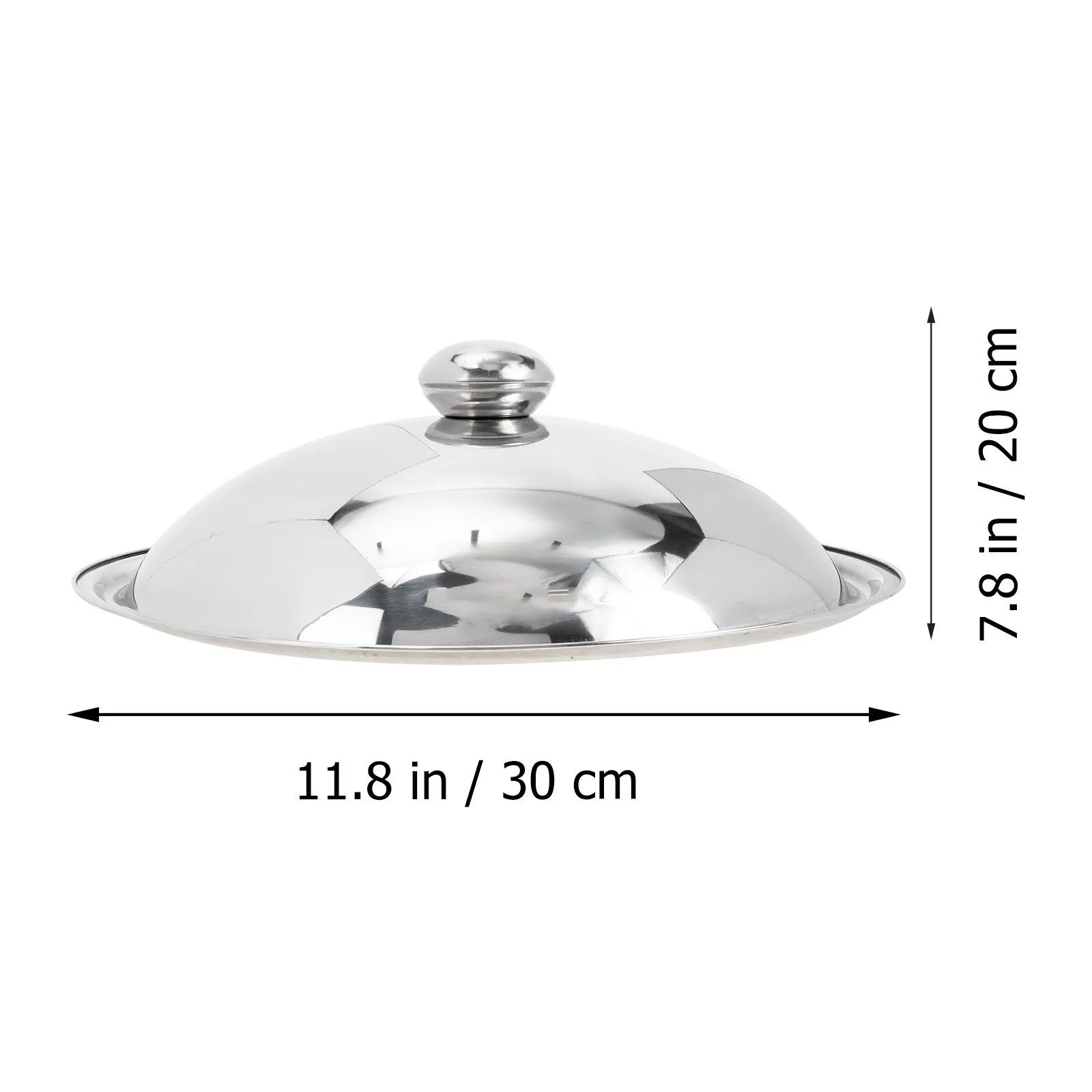 Visible Stainless Steel Pot Lid Heavy Duty Heat Resistant Non Slip Rim Universal Cookware Cover for Kitchen Restaurant Hotel Use