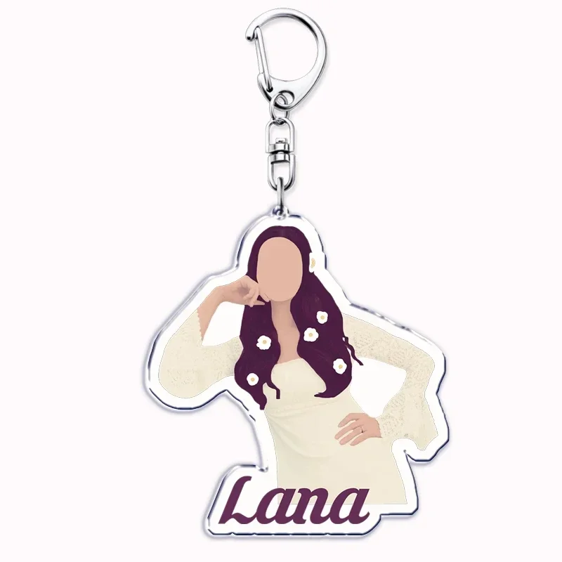 Singer Lana Del Rey Keychain for Accessories Bag Pendant Born To Die Ultraviolence Key Chain Ring Keychains Jewelry Fans Gift