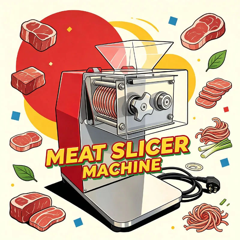 Small Red Electric Meat Slicer For Fresh Meat Soft Vegetables Shredder Dicer Cutting Machine Eu Compliance Certified
