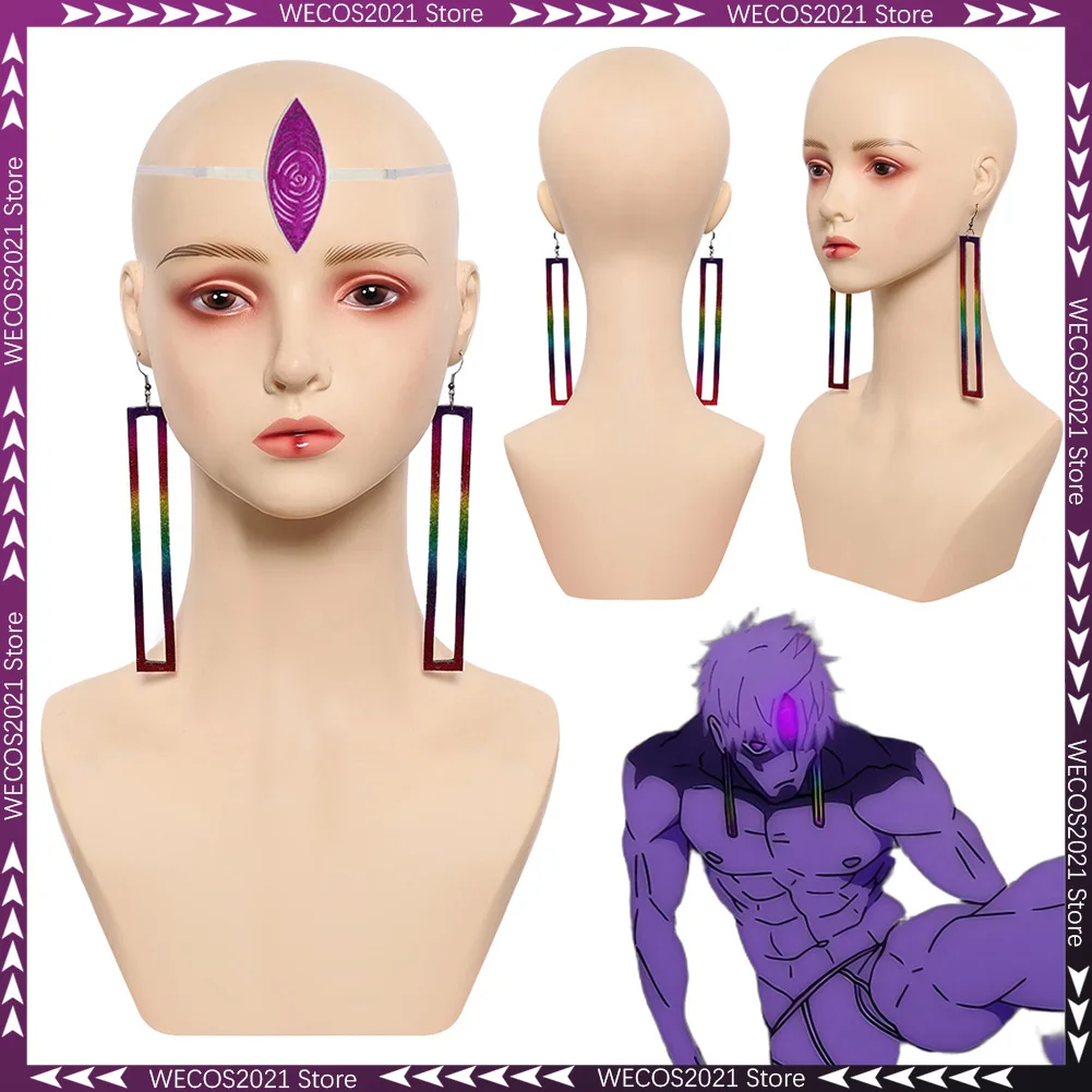 Anime Dan Dadan Evil Eye ‎ Pendientes Jiji para hombre, joyería de fantasía, disfraz, accesorios de disfraz, accesorios de fantasía para hombres adultos, regalos