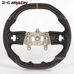 Steering Wheel For Jeep Wrangler JL 2018-2023 Carbon Fiber Steering Wheel Heated Perforated Leather Flat Bottomed Flat Top