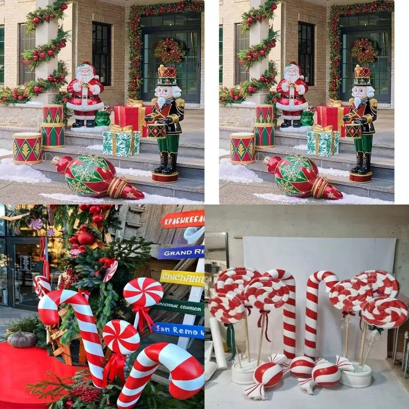 Fiberglass Custom Sculpture Large Statue Life Size Snowman Santa Outdoor Decoration Giant Christmas Sculpture