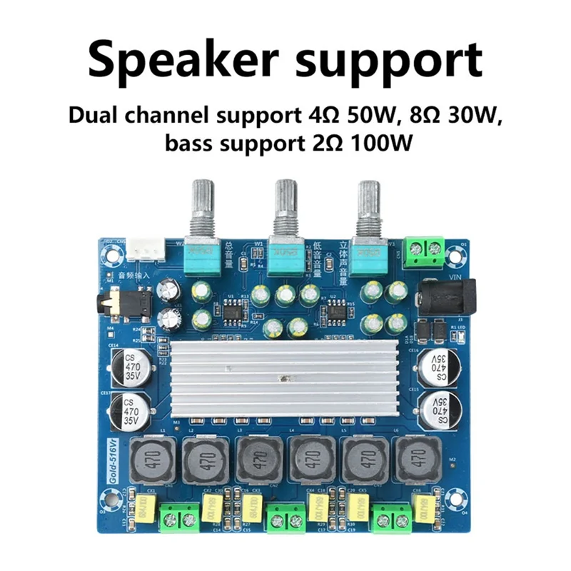 A29F-Stereo Dual Channel Amplifier Board 2.1 Channel Audio Amplifier Module 4-8Ω 20Hz-20Khz DC8-24V