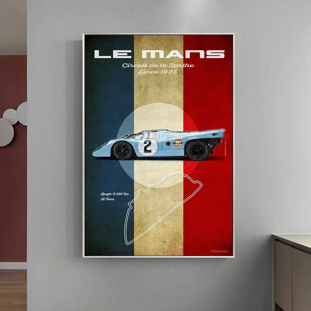 Le Mans Carrera Panamericana Nurburg Ring Racing Car Poster Quality Canvas Painting Picture Bedroom Living Wall Art Home Decor